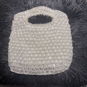 Saks Fifth Avenue Vintage Silver and lucite Beaded Clutch